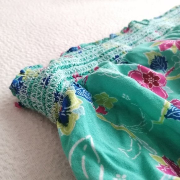 Hollister Green Tropical Floral Tube Top - Picture 6 of 8